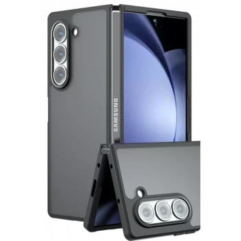 Mey İthalat®  Samsung Galaxy Z Fold 5 Kılıf Blur Fold Kapak - Mat Siyah
