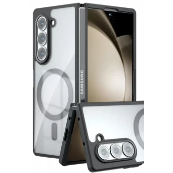 Mey İthalat®  Samsung Galaxy Z Fold 5 Kılıf Blur Fold Magsafe Kapak - Siyah