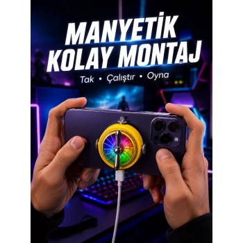 Mey İthalat® Şarj Edilebilir RGB Telefon Soğutucu Oyun Fanı