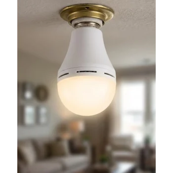 Mey İthalat® Şarjlı LED Ampul 6500K Soğuk Beyaz E27 Duy Enerji Tasarruflu