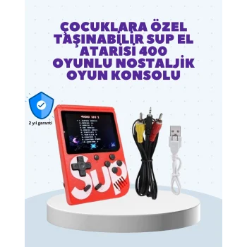Mey İthalat® Şarjlı Taşınabilir El Oyun Konsolu 400 Oyun