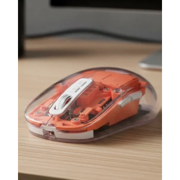 Mey İthalat® Şeffaf Kablosuz Mouse Bluetooth Bağlantılı Sessiz Tıklama