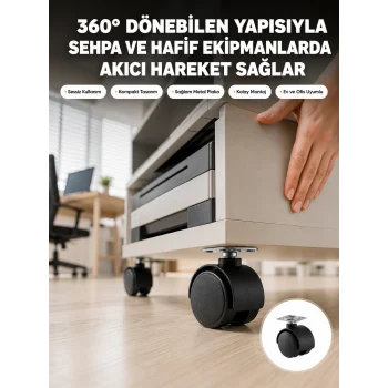 Mey İthalat® Sehpa ve Ekipmanlar İçin 4 cm Kilitsiz Ayak Tekli