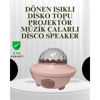 Mey İthalat® Sesle Etkileşimli Yıldız Projektörlü Gece Lambası – Bluetooth Hoparlörlü, USB Girişli, Dönen Okyanus