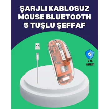Mey İthalat® Sessiz ve Ergonomik Kablosuz Fare - 30 Gün Kullanım, 2 Modlu Bağlantı