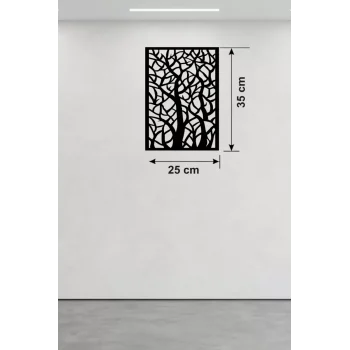 Mey İthalat® Soyut Ağaç Dalları Ahşap Duvar Tablosu - 25x35 cm Lazer Kesim Dekoratif Pano
