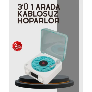Mey İthalat® Stereo Sesli Gece Lambalı Bluetooth Hoparlör – Şık Vintage Tasarım