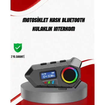 Mey İthalat® Suya Dayanıklı Bluetooth  İnterkom 5.4 Hoparlör 500mAh Batarya ve FM Radyo Özellikli