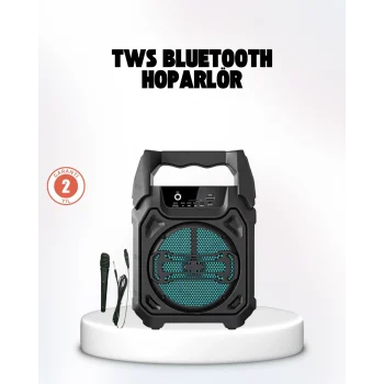 Mey İthalat® Taşınabilir 6.5” Bluetooth Hoparlör USB TF Kart Mikrofonlu Şarjlı Sistem