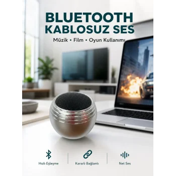 Mey İthalat® Taşınabilir Bluetooth Hoparlör Yüksek Ses Kaliteli Mini Tasarım Yeni Nesil