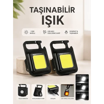 Mey İthalat® TAŞINABİLİR IŞIK 3 IŞIK MODLU USB ŞARJ ÖZEELİĞİNE SAHİP