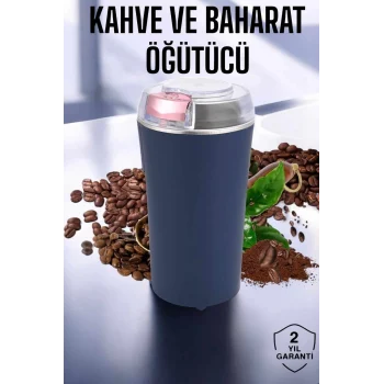 Mey İthalat® Taşınabilir Kahve & Baharat Öğütücü, Kolay Temizlenebilir ve Uzun Ömürlü Paslanmaz Çelik