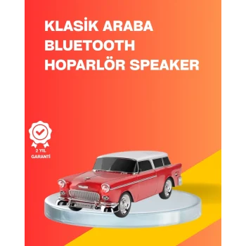 Mey İthalat® Taşınabilir Klasik Araç Tasarımlı Kablosuz Hoparlör