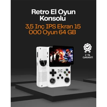 Mey İthalat® Taşınabilir Retro Oyun Konsolu – 15.000 Oyun, 64 GB Depolama, IPS Ekran
