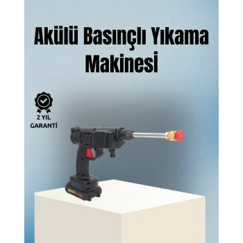 Mey İthalat® Taşınabilir Şarjlı Basınçlı Yıkama Tabancası Köpük Aparatlı
