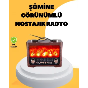 Mey İthalat® Taşınabilir Şömine Görünümlü Bluetooth Hoparlör – Solar Şarjlı, Alev Işıklı, 7W Ses