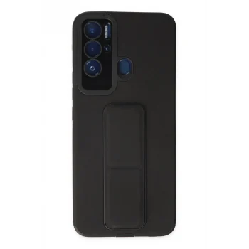Mey İthalat®  Tecno Pova Neo Kılıf Mega Standlı Silikon - Siyah