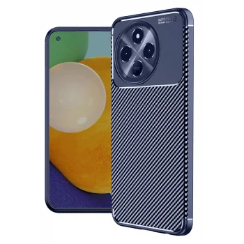 Mey İthalat®  Tecno Spark 30 Pro Kılıf Auto Focus Karbon Kapak - Lacivert