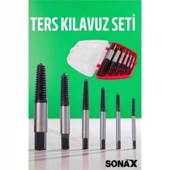 Mey İthalat® Ters Kılavuz 6 lı Set Saf Çelik Kırık Civata Vida Sökücü Kırılmış Vida Civata Sökme Aparatı