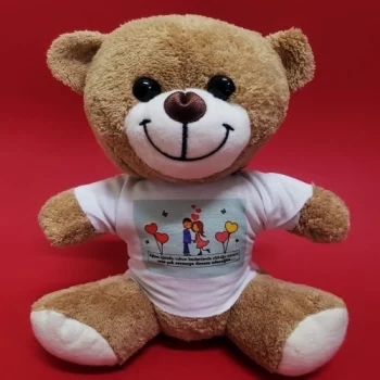 Mey İthalat® Tişörtlü Kahverengi Peluş Ayıcık