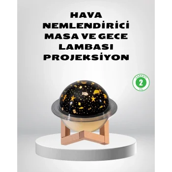 Mey İthalat® USB Projeksiyon Gece Lambası ve Hava Nemlendirici – Aromaterapi Destekli, Taşınabilir Mini