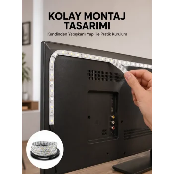 Mey İthalat® Uzaktan Kumandalı LED TV Arka Işık Şeridi Yeni Nesil