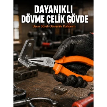 Mey İthalat® Uzun Çene Tasarımlı Dövme Çelik Kargaburun Hassas Kavrama Performansı