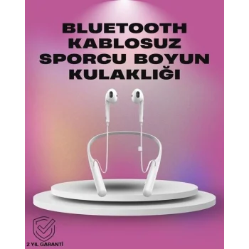 Mey İthalat® Uzun Pil Ömürlü Kablosuz Kulaklık – Boyun Askılı, 100 Saat Kullanım