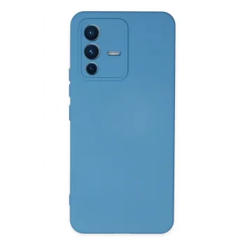 Mey İthalat®  Vivo V23 5G Kılıf Nano içi Kadife Silikon - Mavi