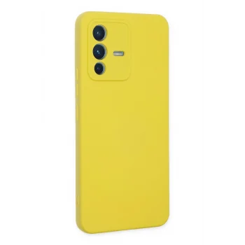 Mey İthalat®  Vivo V23 5G Kılıf Nano içi Kadife Silikon - Sarı