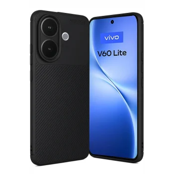 Mey İthalat®  Vivo V60 Lite Auto Focus Karbon Kapak - Siyah