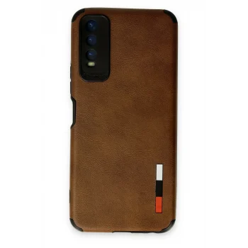 Mey İthalat®  Vivo Y11S Kılıf Loop Deri Silikon - Kahverengi