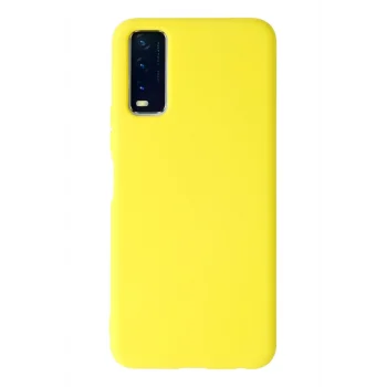 Mey İthalat®  Vivo Y11S Kılıf Nano içi Kadife Silikon - Sarı