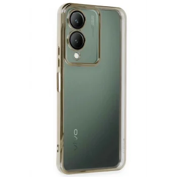Mey İthalat®  Vivo Y17S Kılıf  Lensli Silikon - Gold