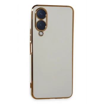 Mey İthalat®  Vivo Y17S Kılıf Volet Silikon - Beyaz