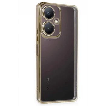Mey İthalat®  Vivo Y27 Kılıf  Lensli Silikon - Gold