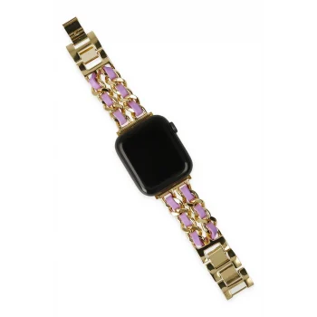 Mey İthalat®  Watch 22mm KR405 Metal Bakla Kordon - Lila