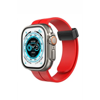 Mey İthalat®   Watch 42mm KR412 Elegance Stylısh Kordon - Kırmızı