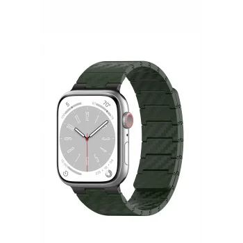 Mey İthalat®   Watch 45mm Carbon Steel Kordon - Koyu Yeşil