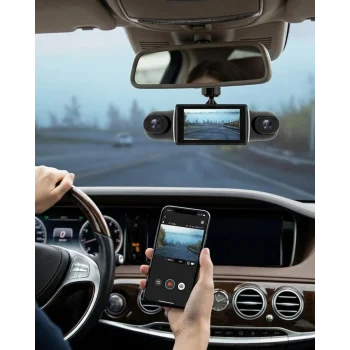 Mey İthalat® WiFi Destekli Araç İçi Kamera 170 Derece Geniş Açılı ve Loop Kayıt Özellikli