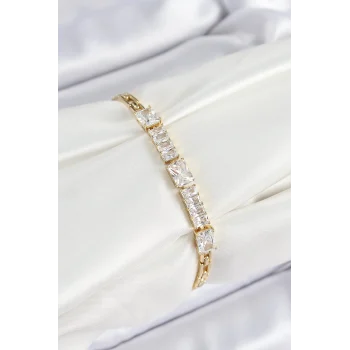 Mey İthalat® Xuping Pirinç Parçalı Su Yolu Model Gold Renk Kadın Bileklik