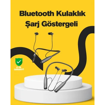 Mey İthalat® Y12 Bluetooth Boyun Bantlı Kulaklık – 100 Saat Pil, Bluetooth 5.3, Dokunmatik Kontrol