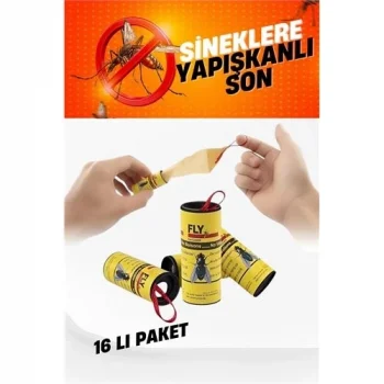 Mey İthalat® Yapışkanlı Sinek Şeridi Sinek Kapanı 16 ADET 721534