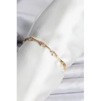Mey İthalat® Yıldız Model Gold Renk Pirinç Bileklik