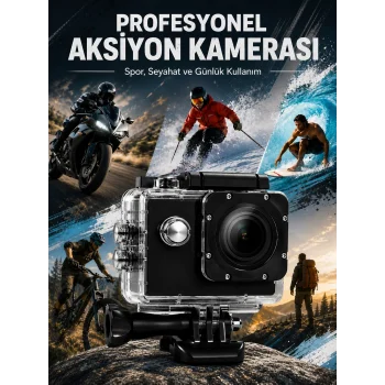 Mey İthalat® Yüksek Görüntü Kalitesi Sunan 1080P Full HD Aksiyon Kamerası