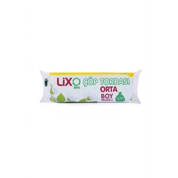 Orta Boy Çöp Torbası 55 x 60 cm 20 Li Rulo x 1 Paket = 20 Adet (Mavi)