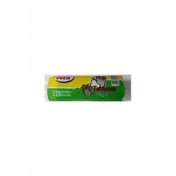 Orta Boy Çöp Torbası 55 x 60 cm 20 Li Rulo x 1 Paket = 20 Adet (Siyah)