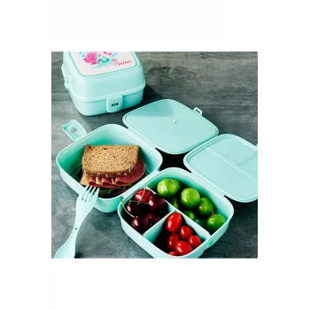 Porky 4 Bölmeli Çatallı Beslenme Kabı - G400