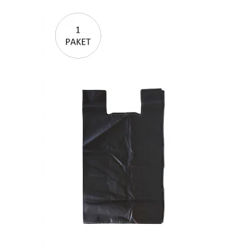 Siyah Hışır Atlet Poşet Mini Boy 22x31 cm 1 Paket Takriben 500 Adet