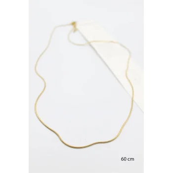 Yılan Zincir Kolye - 60cm - Altın